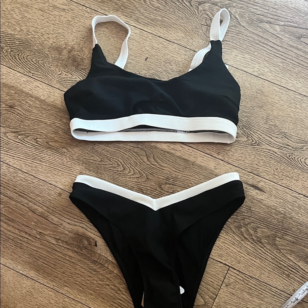 Elegant Black and White Bikini Set